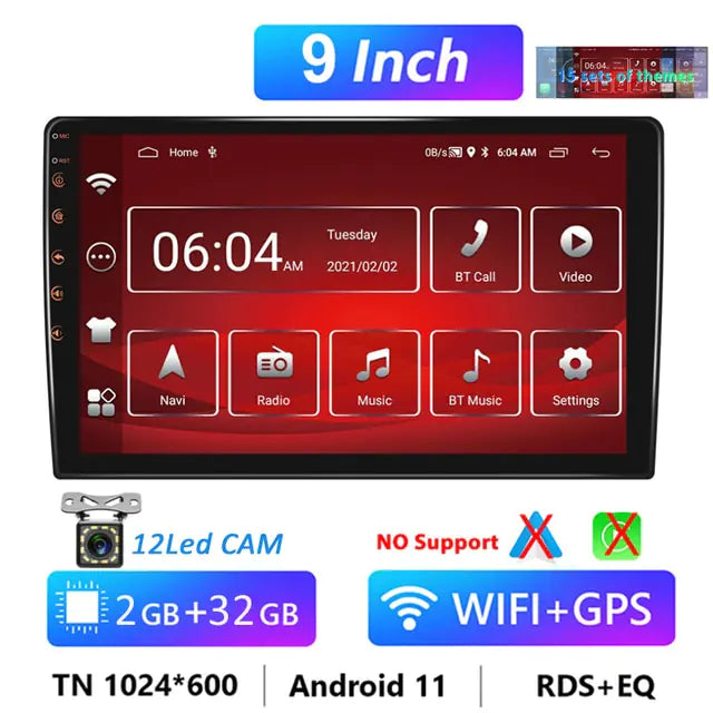 Universal 7"/9"/10" Auto Apple Carplay Car Radio