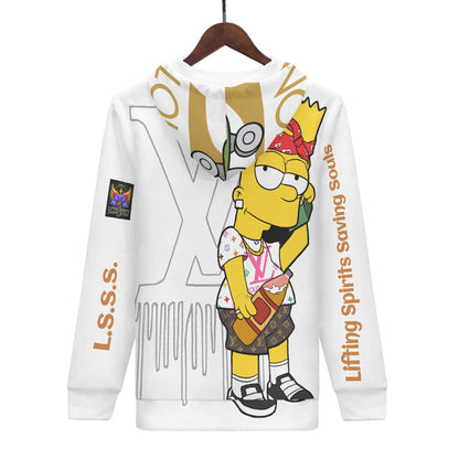 Mens All Over Print Classic Zip Up Hoodie Warm Jacket
