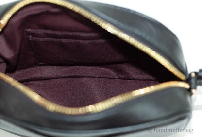 Coach (CA069) Jamie Mini Black Pebbled Leather Camera Crossbody Handbag