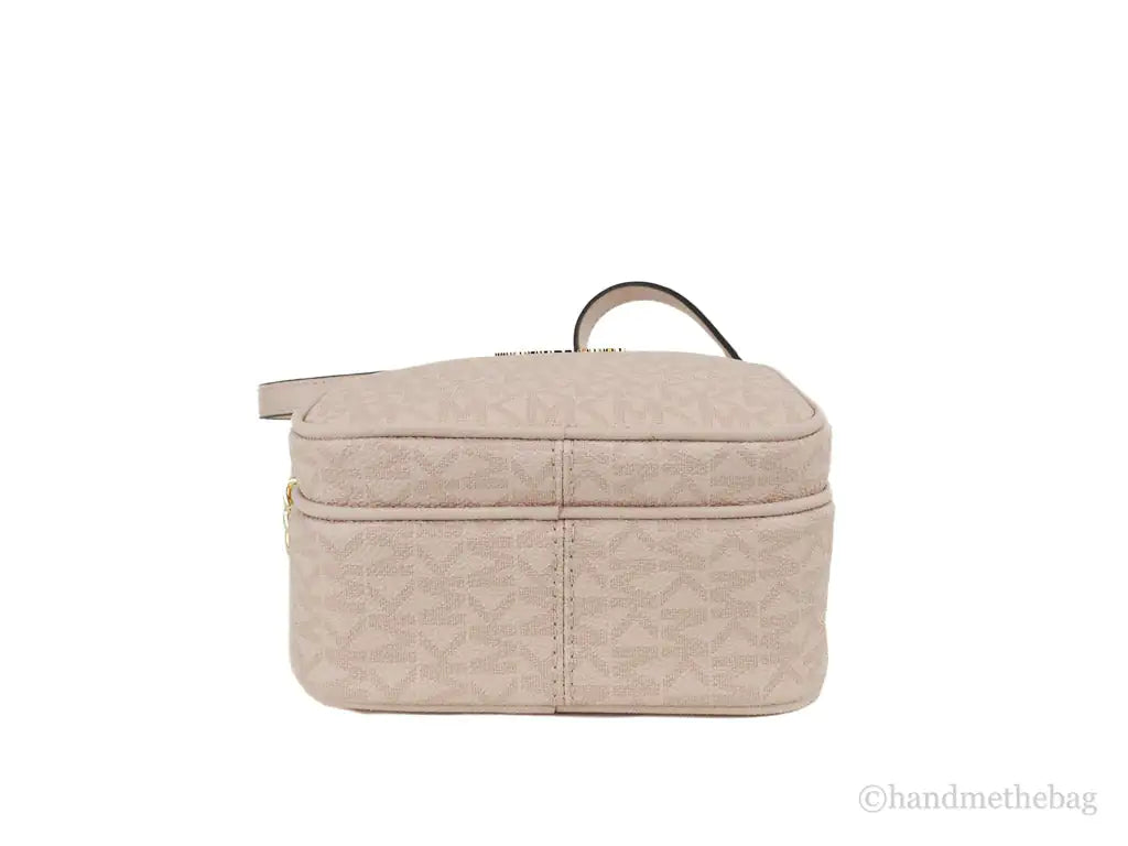 Michael Kors Jet Set Powder Blush Signature Flight Crossbody Handbag Purse Bag