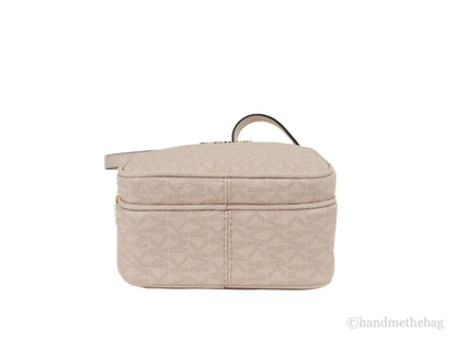 Michael Kors Jet Set Powder Blush Signature Flight Crossbody Handbag Purse Bag