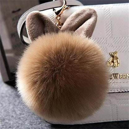 Furry Pom Pom Key Chain