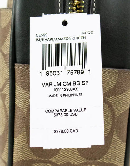 Coach Jamie Medium Varsity Signature Amazon Green Camera Crossbody