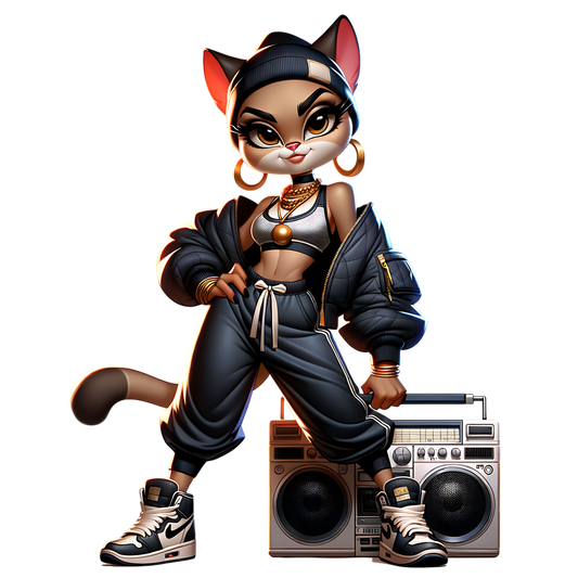 Cat Girl Black Hoodie