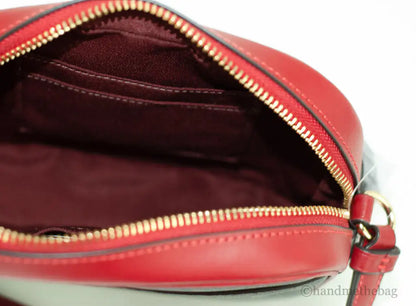 Coach Jamie Mini Brown Red Coated Canvas Camera Crossbody Handbag