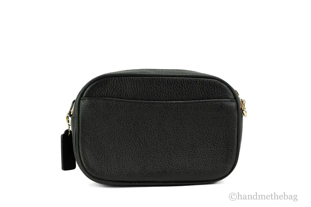 Coach (CA069) Jamie Mini Black Pebbled Leather Camera Crossbody Handbag