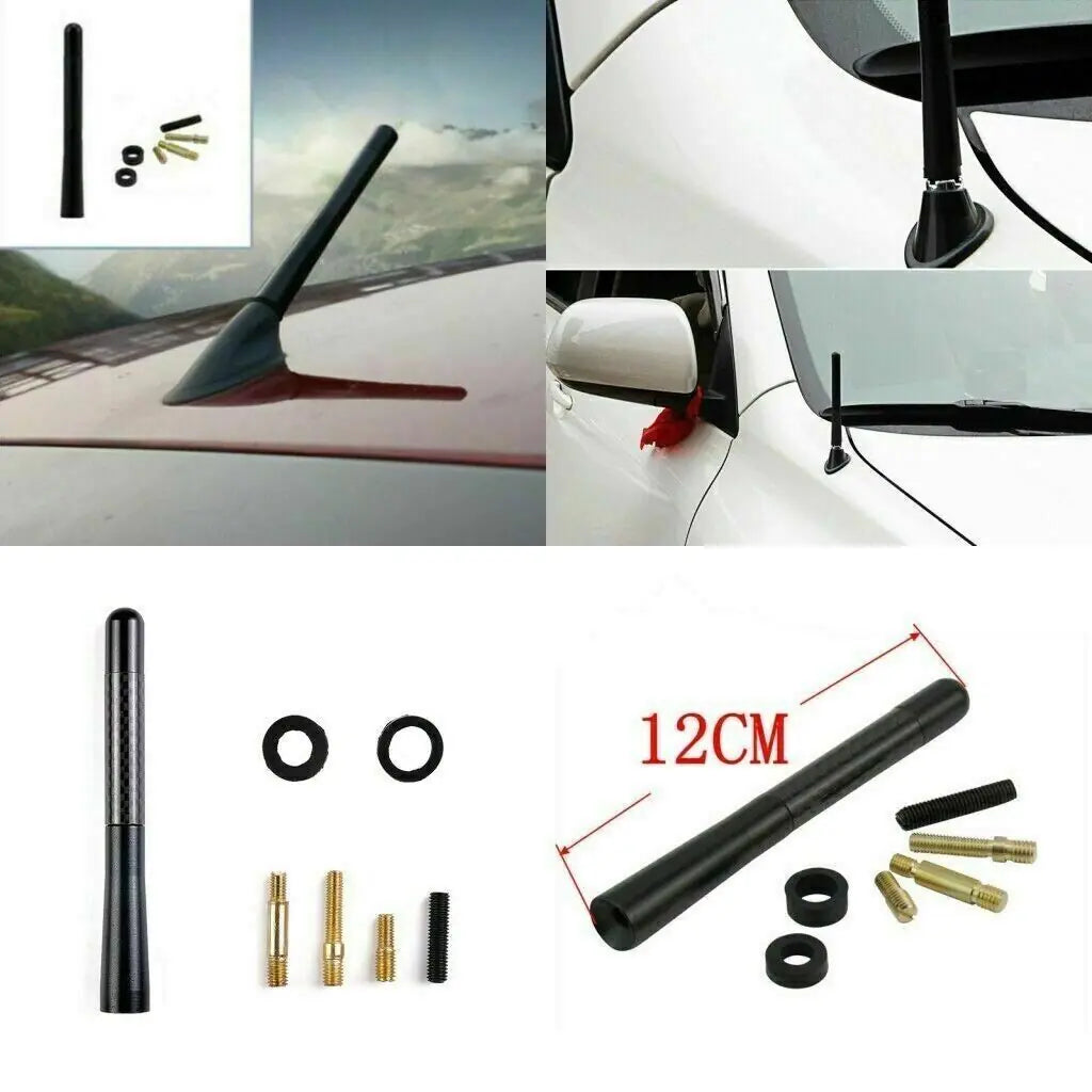 Universal Car Auto Roof Fender Radio FM AM Signal Antenna Aerial Extend Carbon