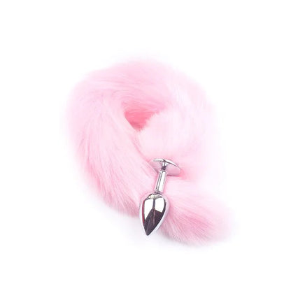 False Fox Tail With Metal Anal-Butt Plug Buttplug Cosplay Game Toy Games Romance