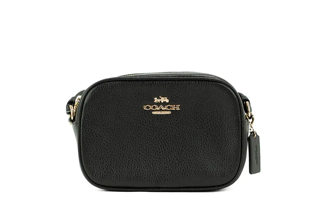Coach (CA069) Jamie Mini Black Pebbled Leather Camera Crossbody Handbag