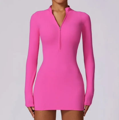 Zippered Tight-Fit Sports Dress