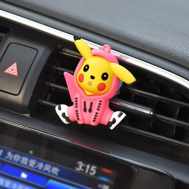 Pokemon Pikachu Car Aromatherapy Clip Cute Anime Doll Car