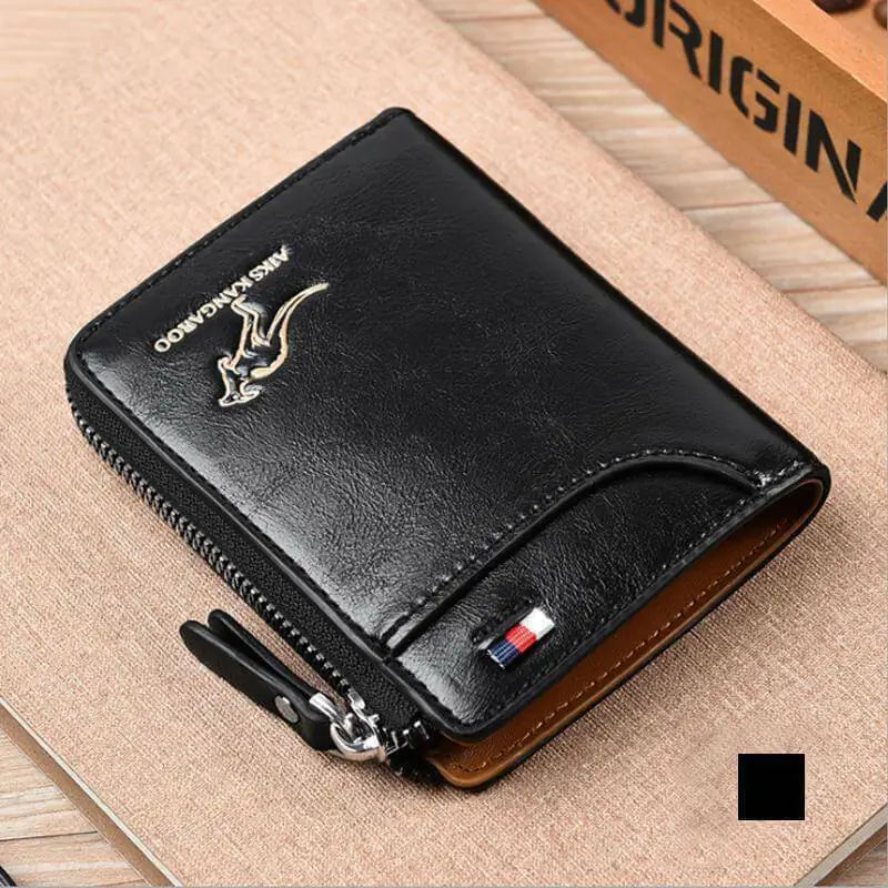 Mens RFID Blocking Leather Wallet Credit Card ID Holder Zipper Purse Waterproof