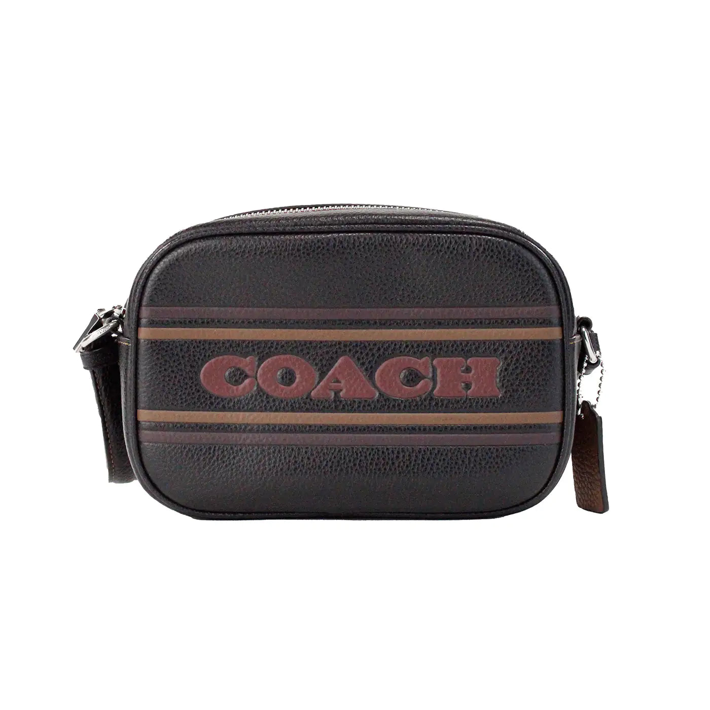 Coach Jamie Mini Black Logo Stripe Camera Crossbody Bag