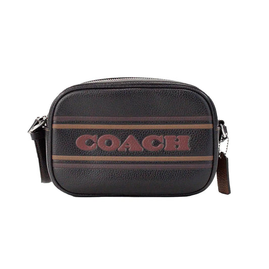 Coach Jamie Mini Black Logo Stripe Camera Crossbody Bag