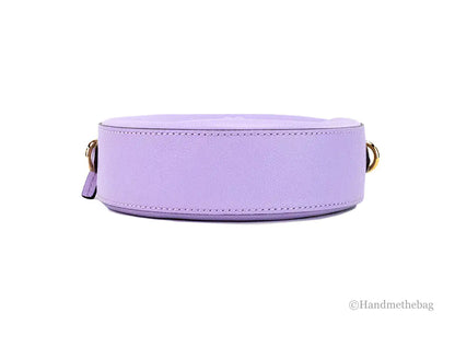 Versace Round Disco Lilac Leather Camera Case Crossbody Bag
