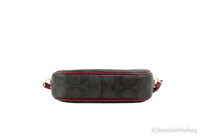 Coach Jamie Mini Brown Red Coated Canvas Camera Crossbody Handbag