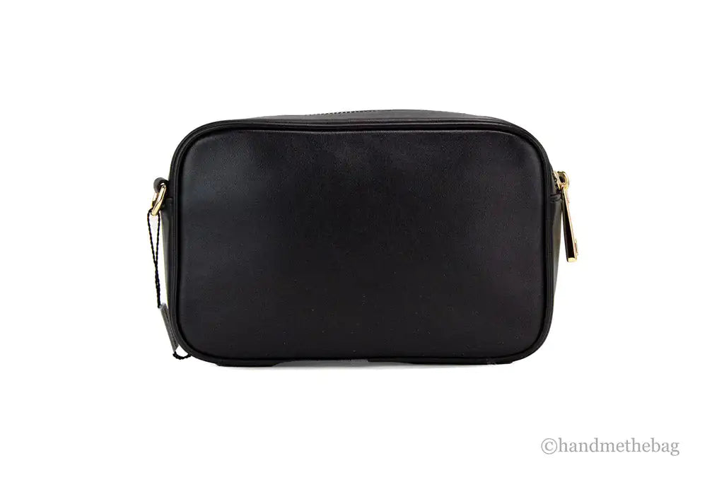 Marc Jacobs Flash Black Smooth Leather Logo Embossed Camera Crossbody Handbag