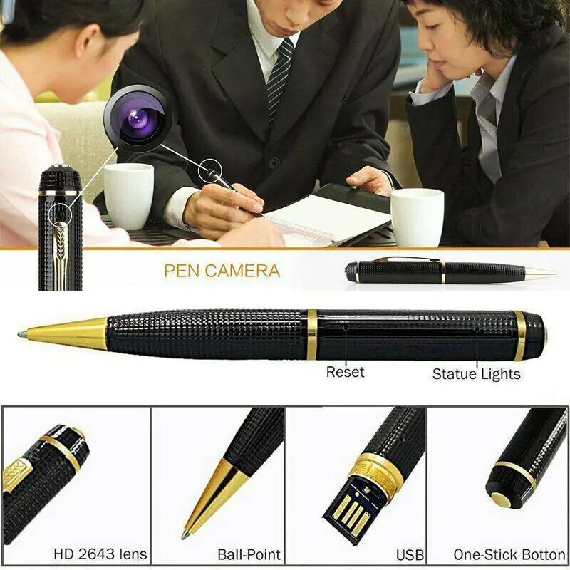 1080P HD Pocket Pen Camera Hidden Cam Mini Body Video Recorder DVR Security USB