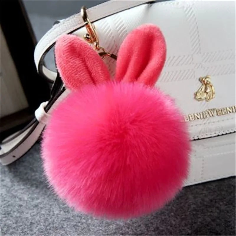 Furry Pom Pom Key Chain