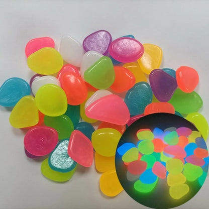 300PCS Glow in The Dark Pebbles Garden Glowing Rocks Fish Tank Luminous Stones