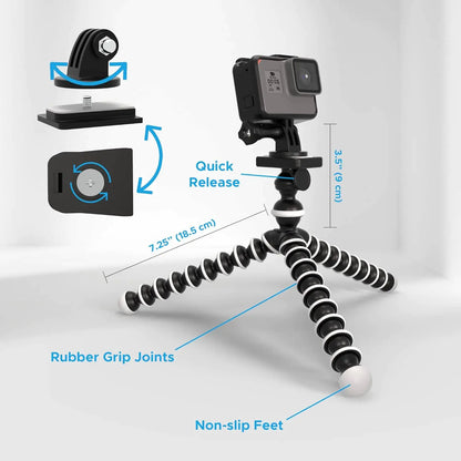 Octopus Flexible Tripod Camera + Action Cam Mount Stand