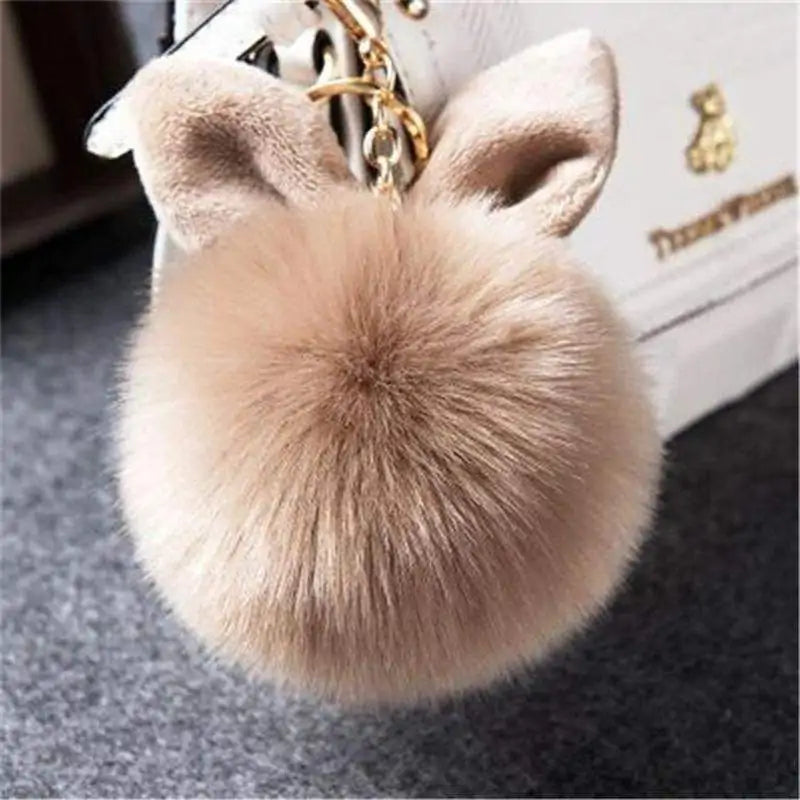 Furry Pom Pom Key Chain