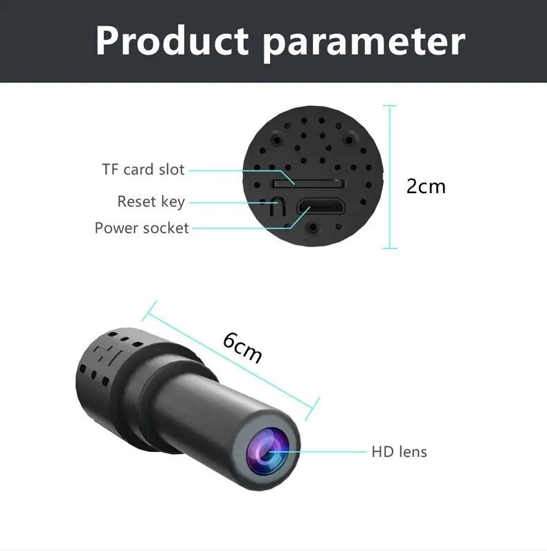 WiFi Wireless Spy 4K Mini Camera Pinhole DIY Hidden HD Screw IP DVR Nanny Cam