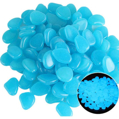 300PCS Glow in The Dark Pebbles Garden Glowing Rocks Fish Tank Luminous Stones