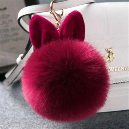 Furry Pom Pom Key Chain