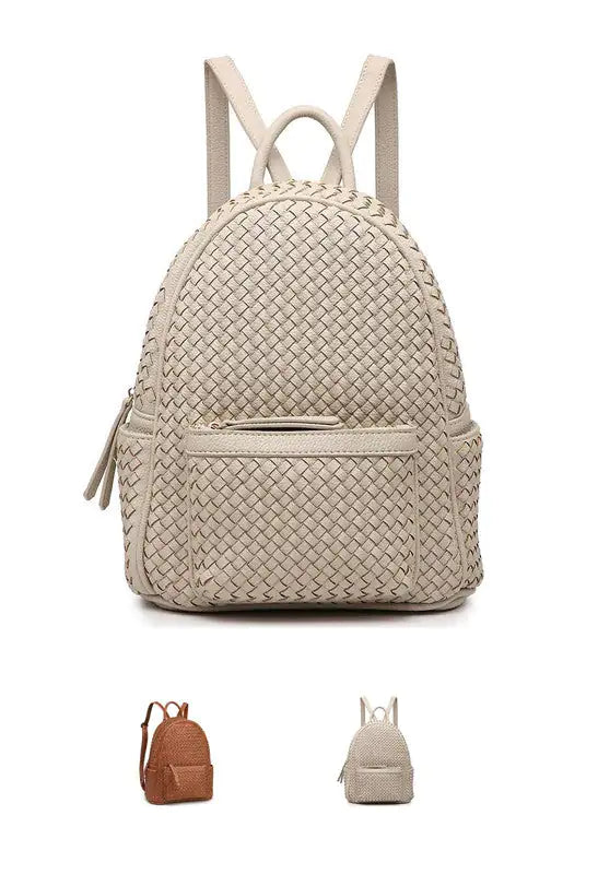 Woven Backpack Purse