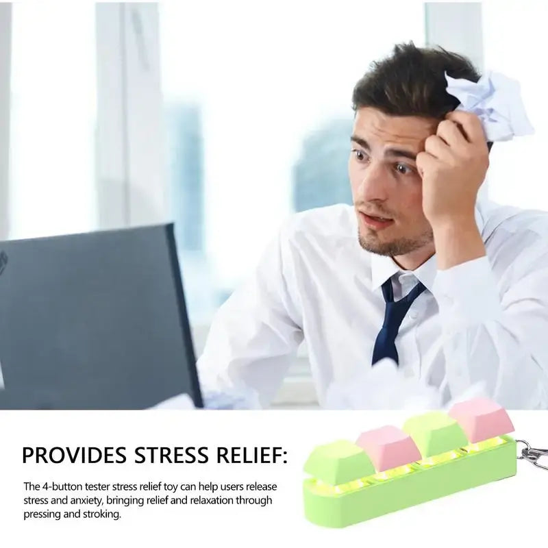 Keyboard Button Fidget Toy Key Chain