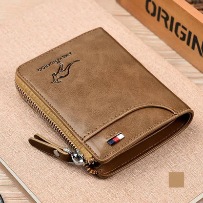 Mens RFID Blocking Leather Wallet Credit Card ID Holder Zipper Purse Waterproof