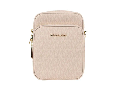 Michael Kors Jet Set Powder Blush Signature Flight Crossbody Handbag Purse Bag