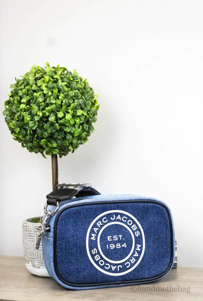 Marc Jacobs Signet Flash Medium Blue Denim Camera Bag