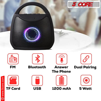 5 Core Outdoor Bluetooth Speaker Wireless Portable Waterproof for Patio Pool Party
